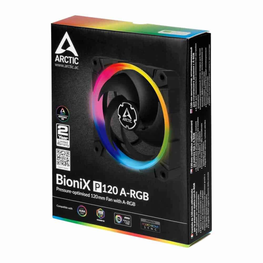 (image for) Arctic BioniX P120 A-RGB PWM Fan Black/RGB